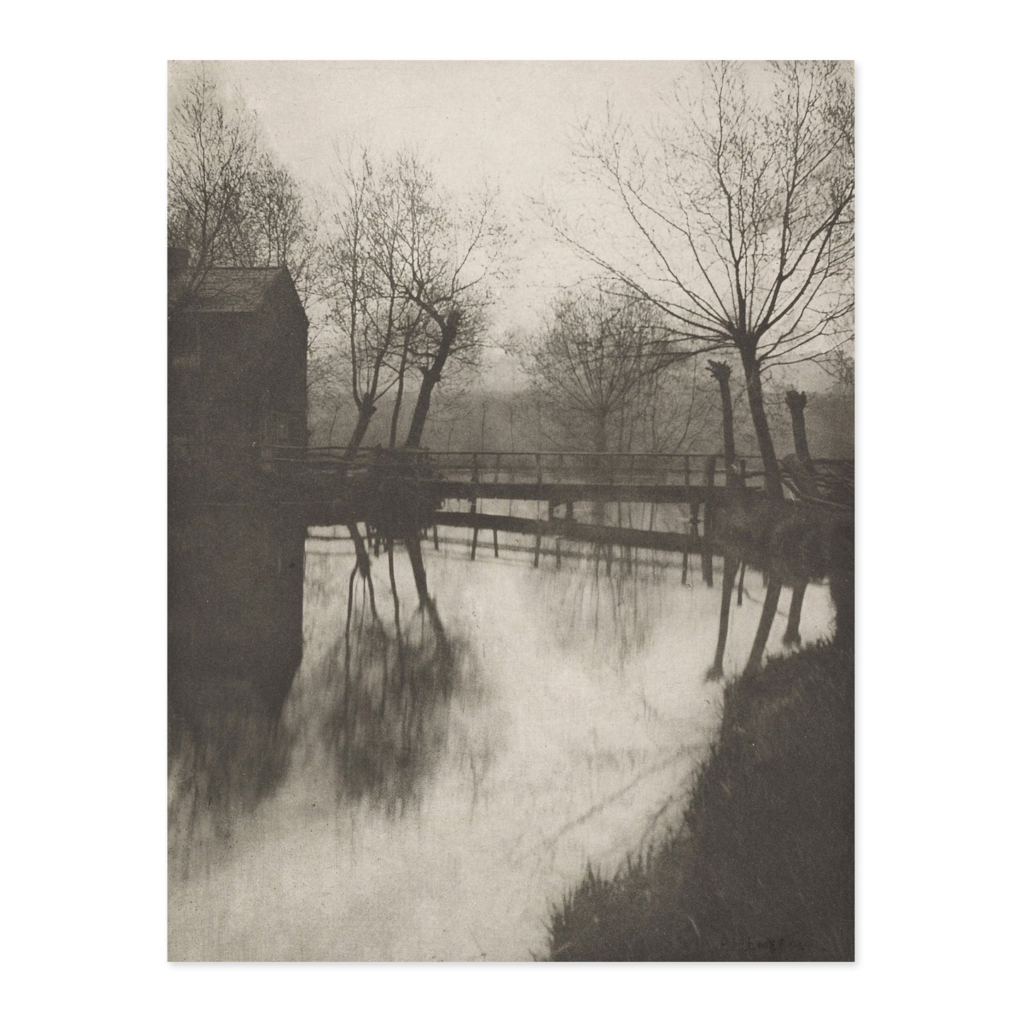Peter Henry Emerson, Plate XXV Footbridge Near Chingford 1888