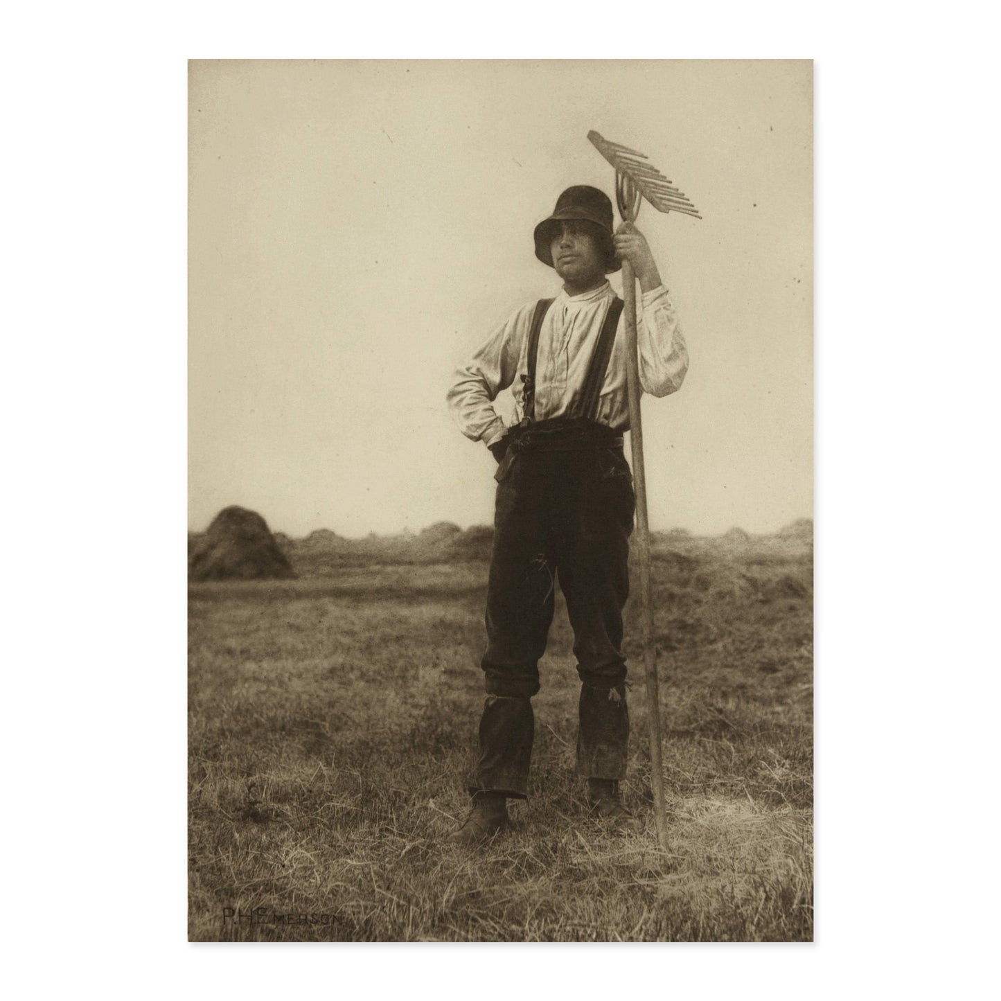 Peter Henry Emerson, Haymaker with Rake 1888